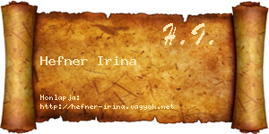 Hefner Irina névjegykártya